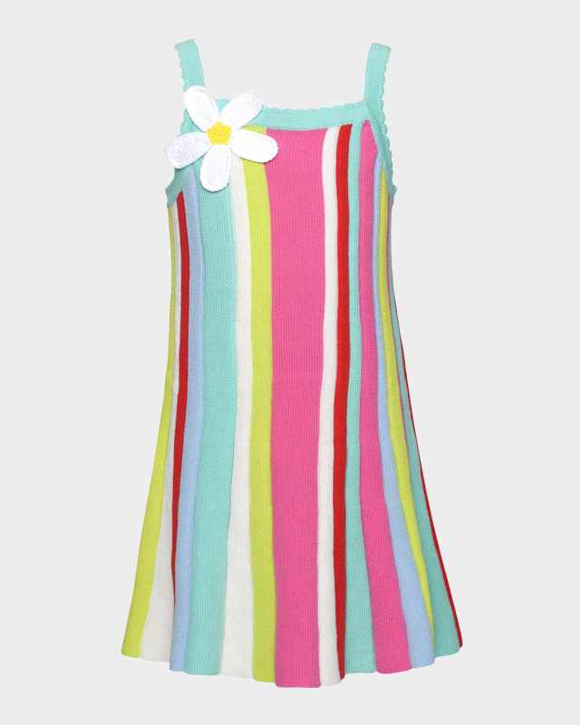 Girl's Multicolor Striped Tank Dress, Size 4-